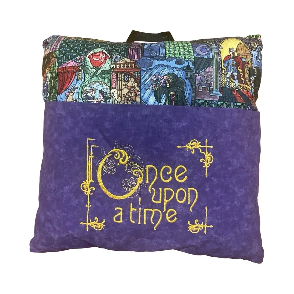 Disney Beauty and the Beast Stained Glass Pillow Once‎ Upon a Time cottage cute